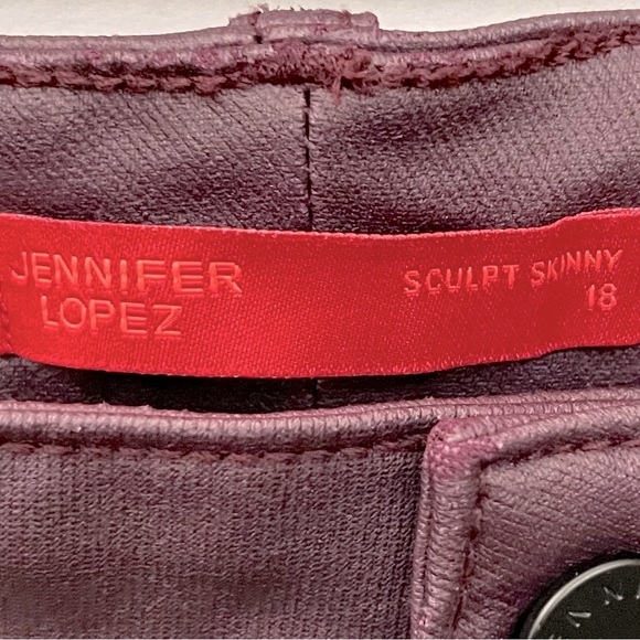 Jennifer Lopez Coated Sculpt Skinny Jeans Sz 18 - Picture 3 of 8